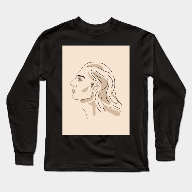 Illustration of a Man's profile Long Sleeve T-Shirt by JoBerk